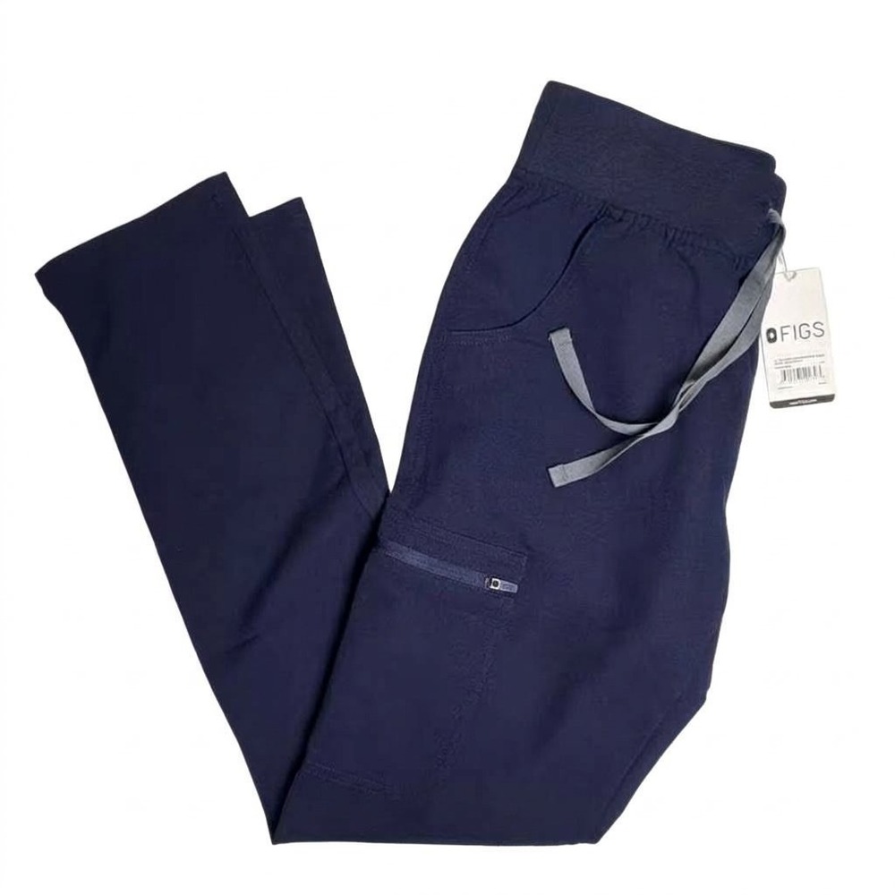 Figs Yola Skinny Scrub Pants Navy Women's XXS Technical Collec w/Yoga Waistband